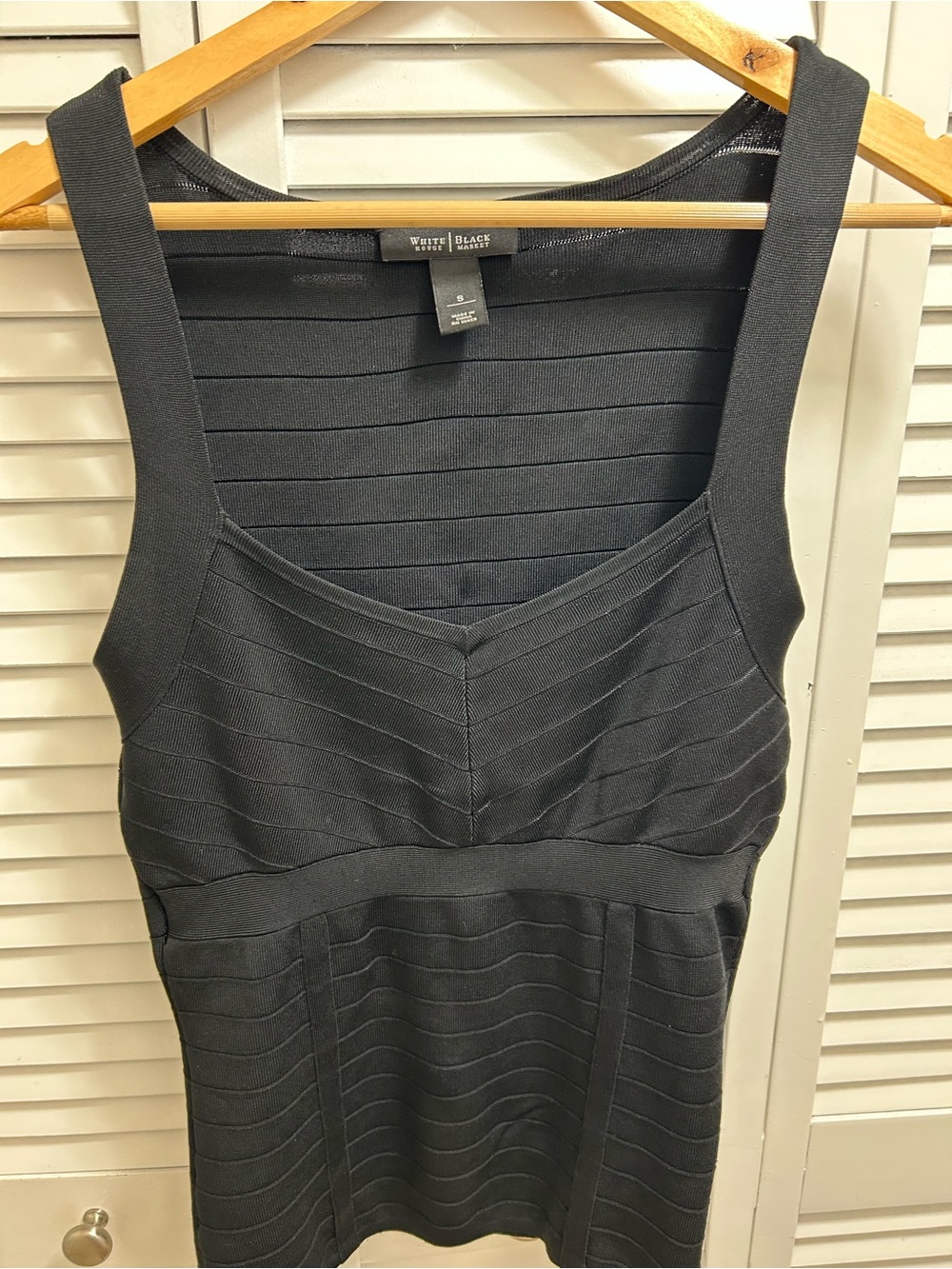 White House Black Market Black Bandage Tank Shirt Size S